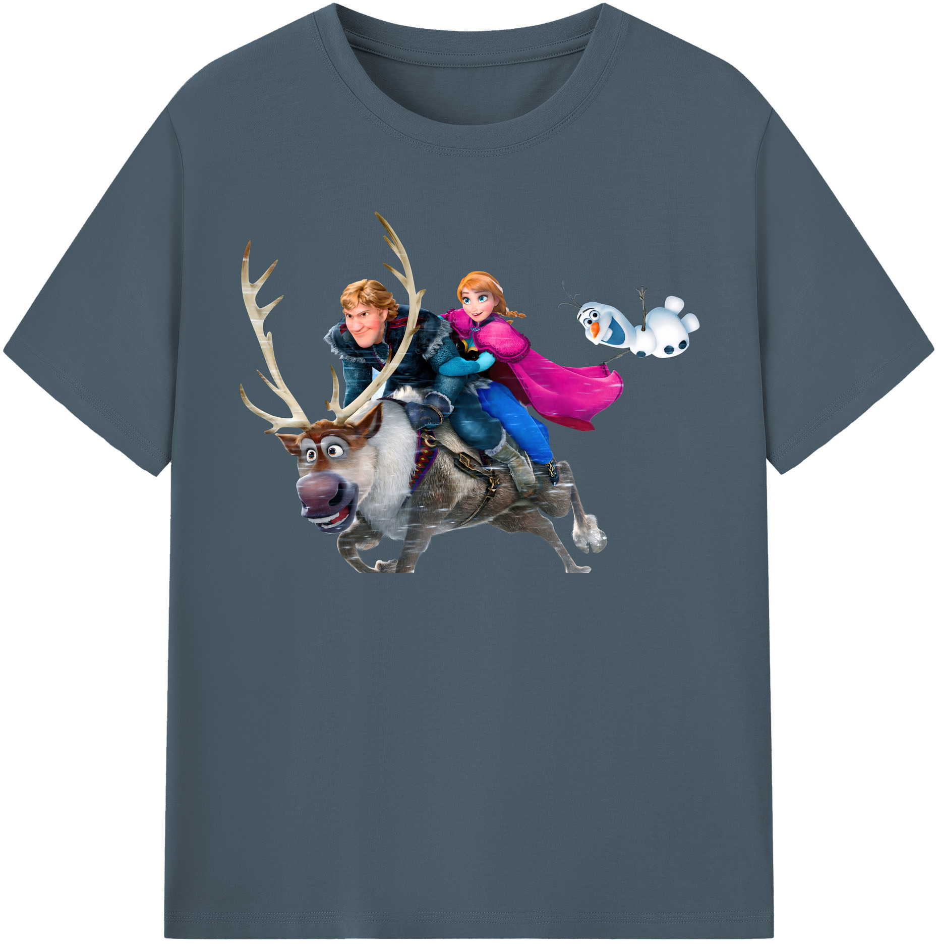 （画像用） アナと雪の女王 アンナ エルサ Frozen Anna Elsa 綿100％半袖Tシャツ（フロントプリント）